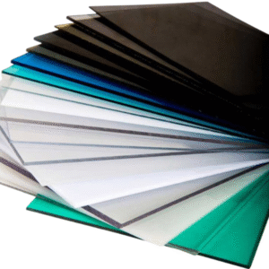 Chapa de policarbonato compacto 4mm fumê aplicada em cobertura e fachada